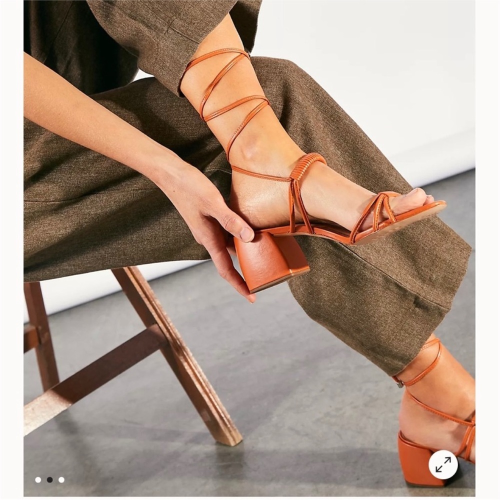 NEW Free People Vicenza Size 10 Love Struck Leather Tan/Apricot Heels